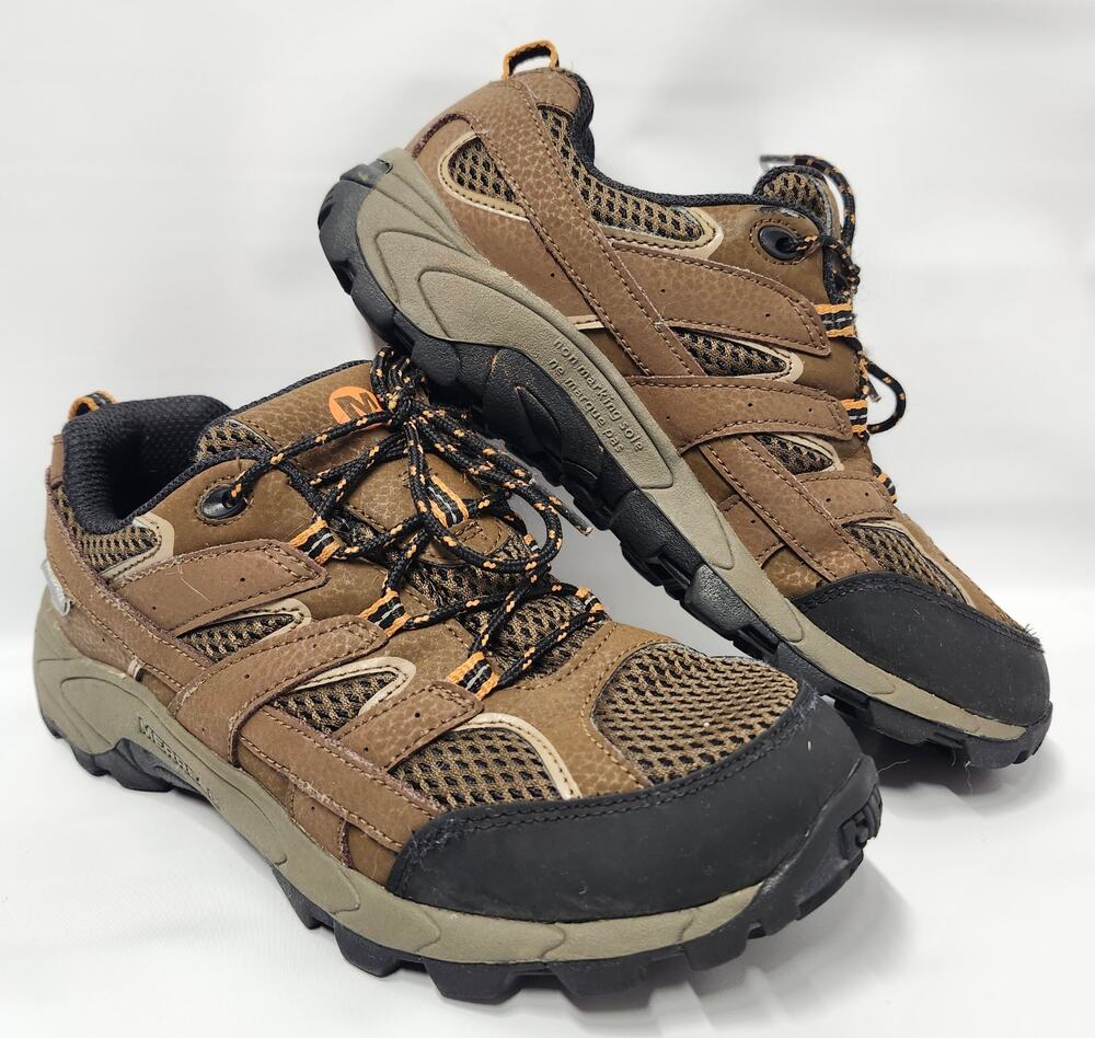 Merrell Moab 2 Low Waterproof Hiking Shoes Kids 4M Brown Orange